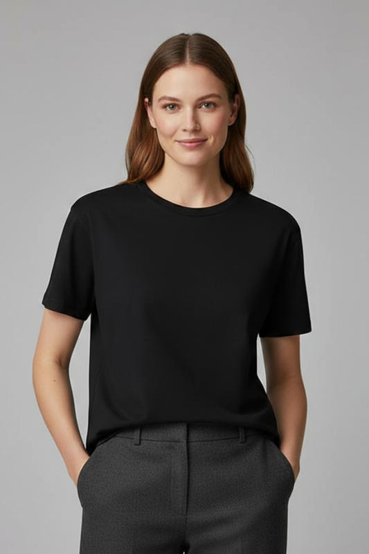 Clarisse | Women's Plain T-Shirt with Versatile Round Neckline Design