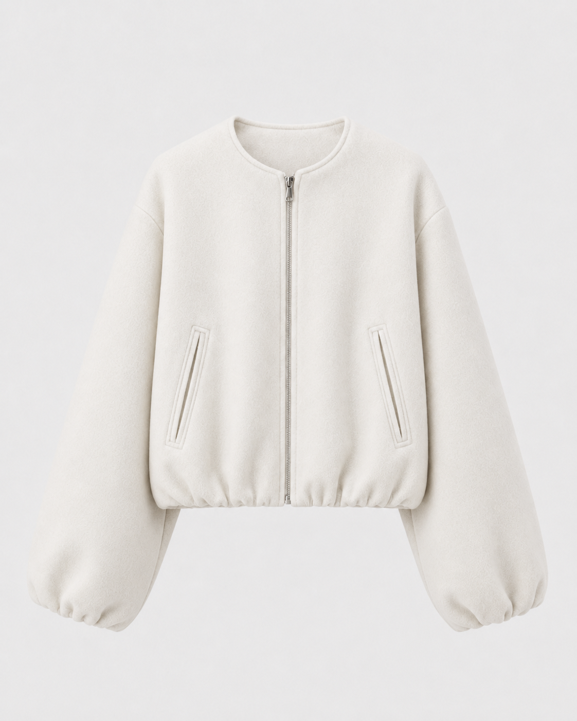 Women's Wool Blend Bomber Jacket - Cropped Winter Jacket