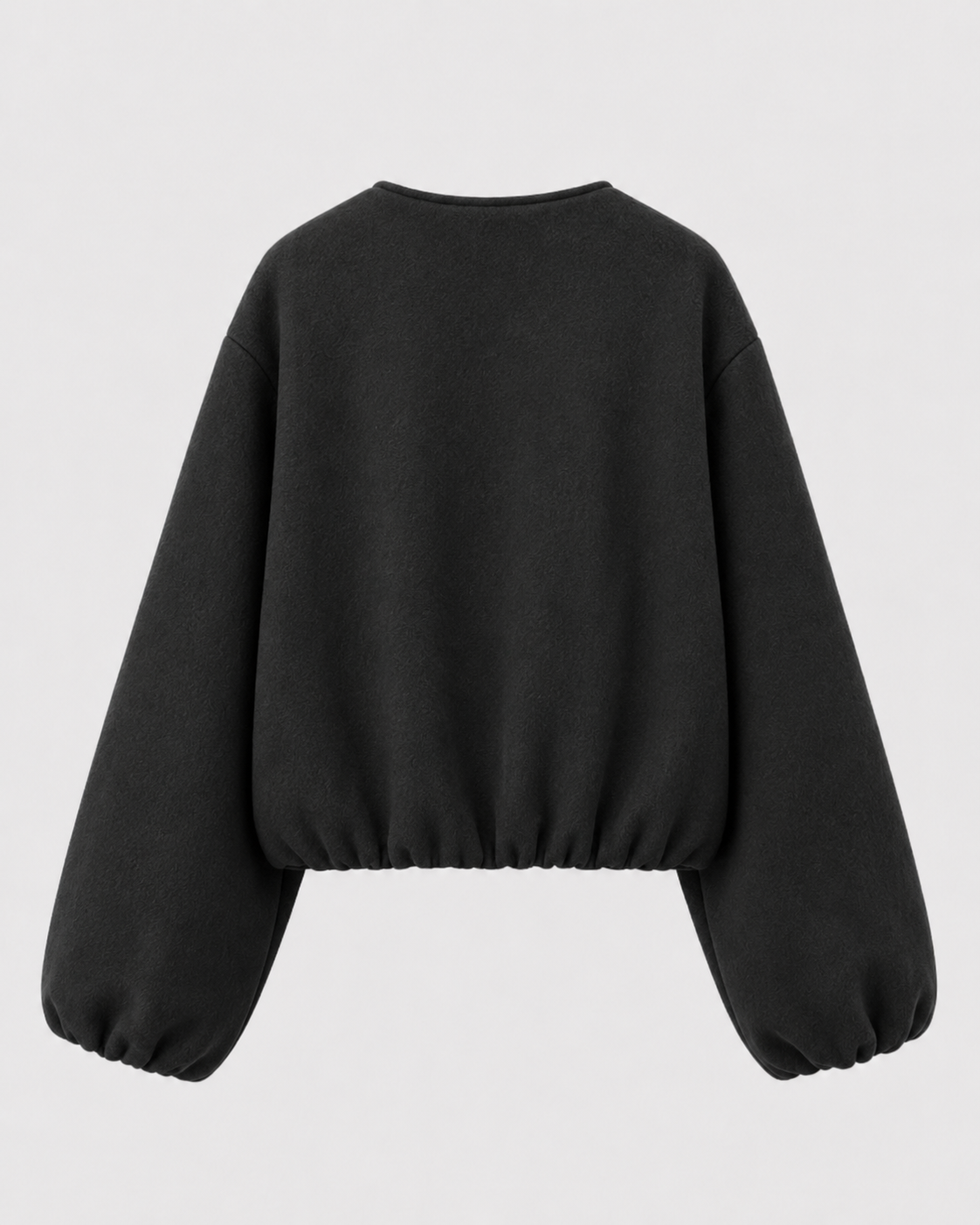 Women's Wool Blend Bomber Jacket - Cropped Winter Jacket