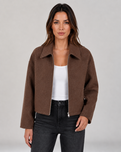 Women's Trench Coat - Hooded Drawstring Waist Zip Jacket