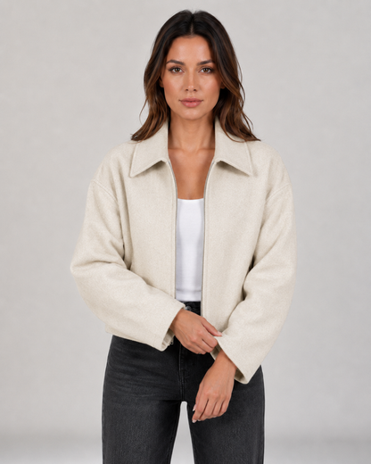 Women's Trench Coat - Hooded Drawstring Waist Zip Jacket