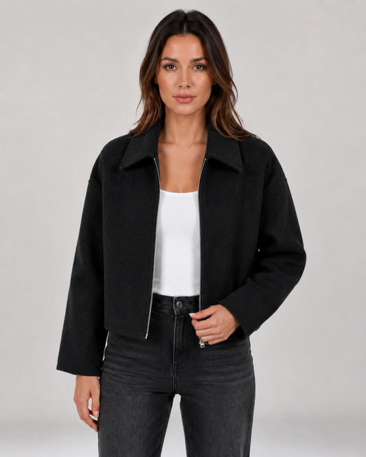 Women's Trench Coat - Hooded Drawstring Waist Zip Jacket