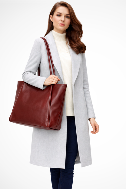 Women's Durable Synthetic Tote Bag | Spacious Structured Black Handbag 1