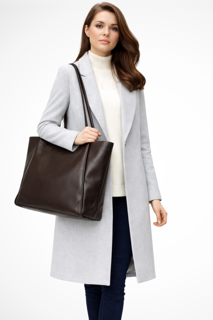 Women's Durable Synthetic Tote Bag | Spacious Structured Black Handbag 2
