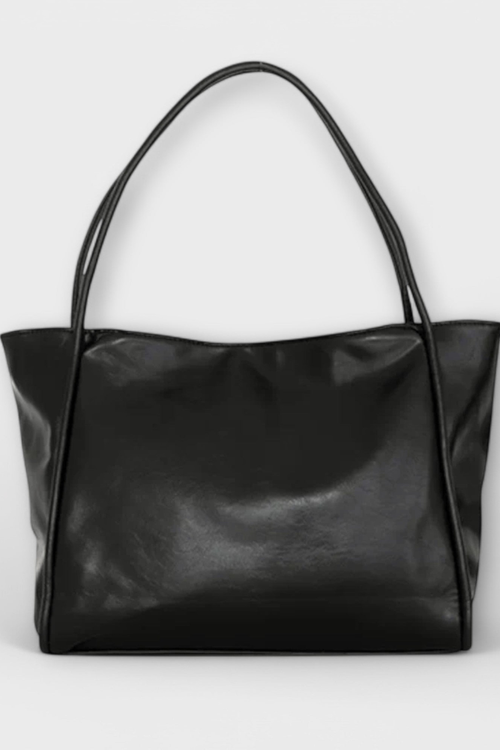 Women's Durable Synthetic Tote Bag | Spacious Structured Black Handbag 3