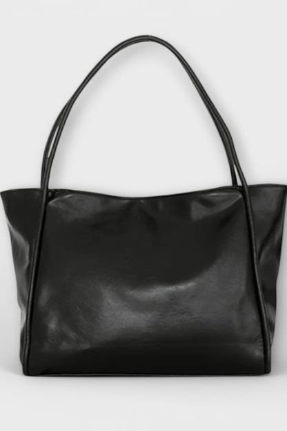 Women's Durable Synthetic Tote Bag | Spacious Structured Black Handbag 3