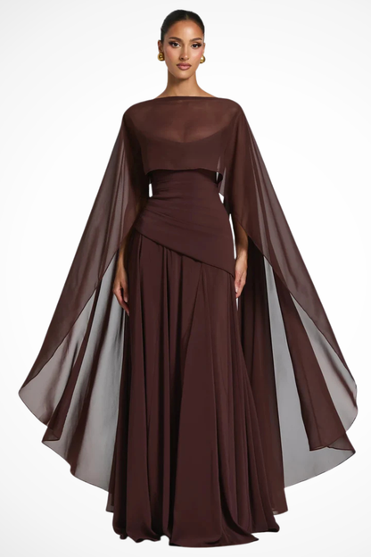 Women's Elegant Cowl Neck Maxi Dress | Sophisticated Strapless Formal Attire 1