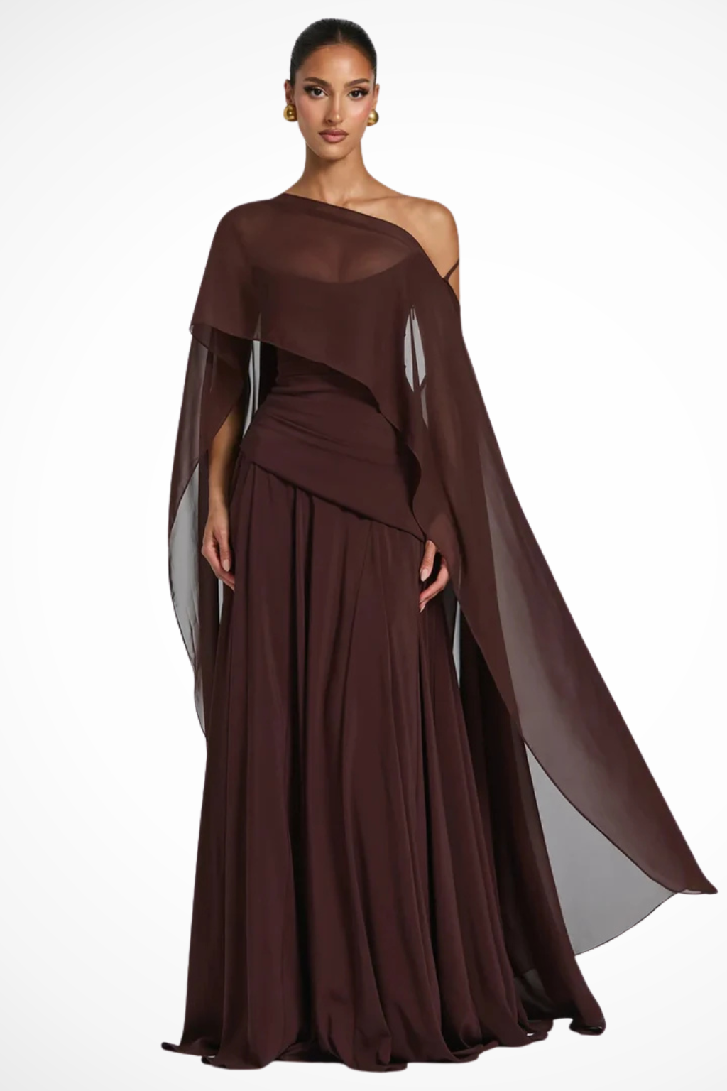Women's Elegant Cowl Neck Maxi Dress | Sophisticated Strapless Formal Attire 2