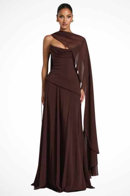 Women's Elegant Cowl Neck Maxi Dress | Sophisticated Strapless Formal Attire 3