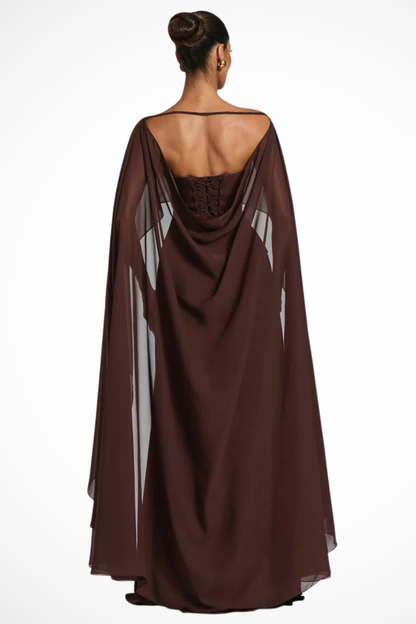 Women's Elegant Cowl Neck Maxi Dress | Sophisticated Strapless Formal Attire 4