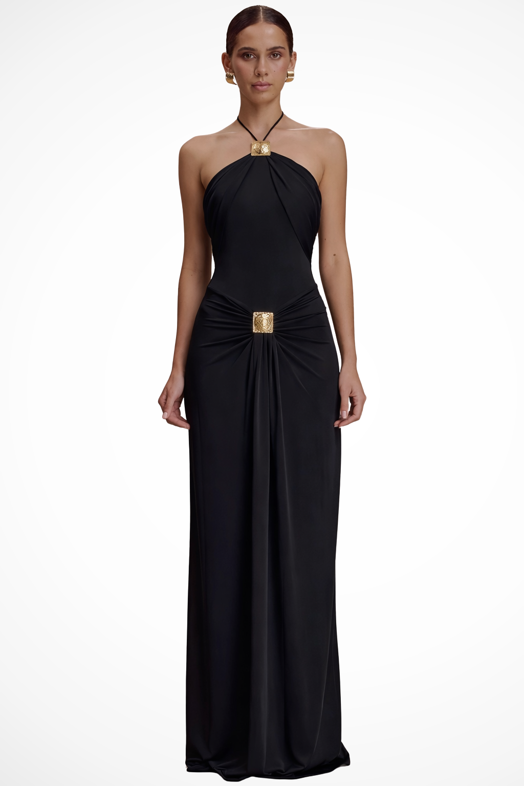Women's Elegant Halter Neck Maxi Dress | Sophisticated Bodycon Summer Gown 1