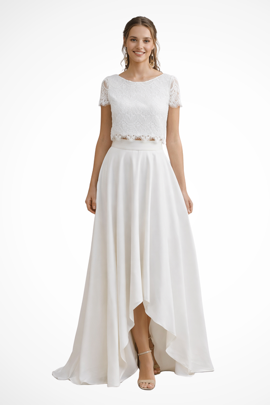 Women's Elegant Lace Maxi Skirt Set | Flowing Two-Piece Wedding Guest Outfit 0