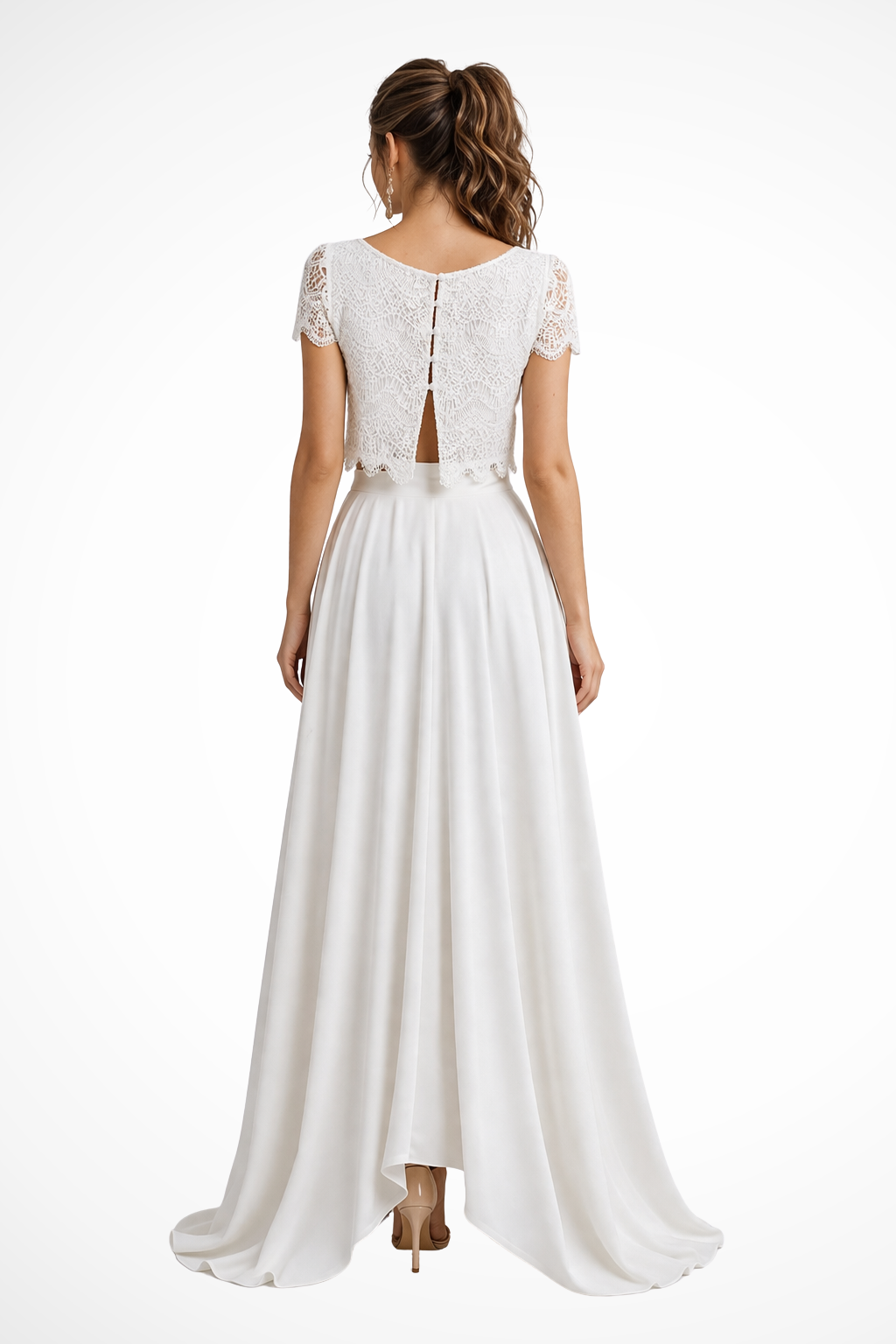 Women's Elegant Lace Maxi Skirt Set | Flowing Two-Piece Wedding Guest Outfit 2
