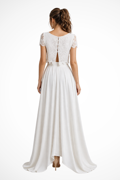 Women's Elegant Lace Maxi Skirt Set | Flowing Two-Piece Wedding Guest Outfit 2