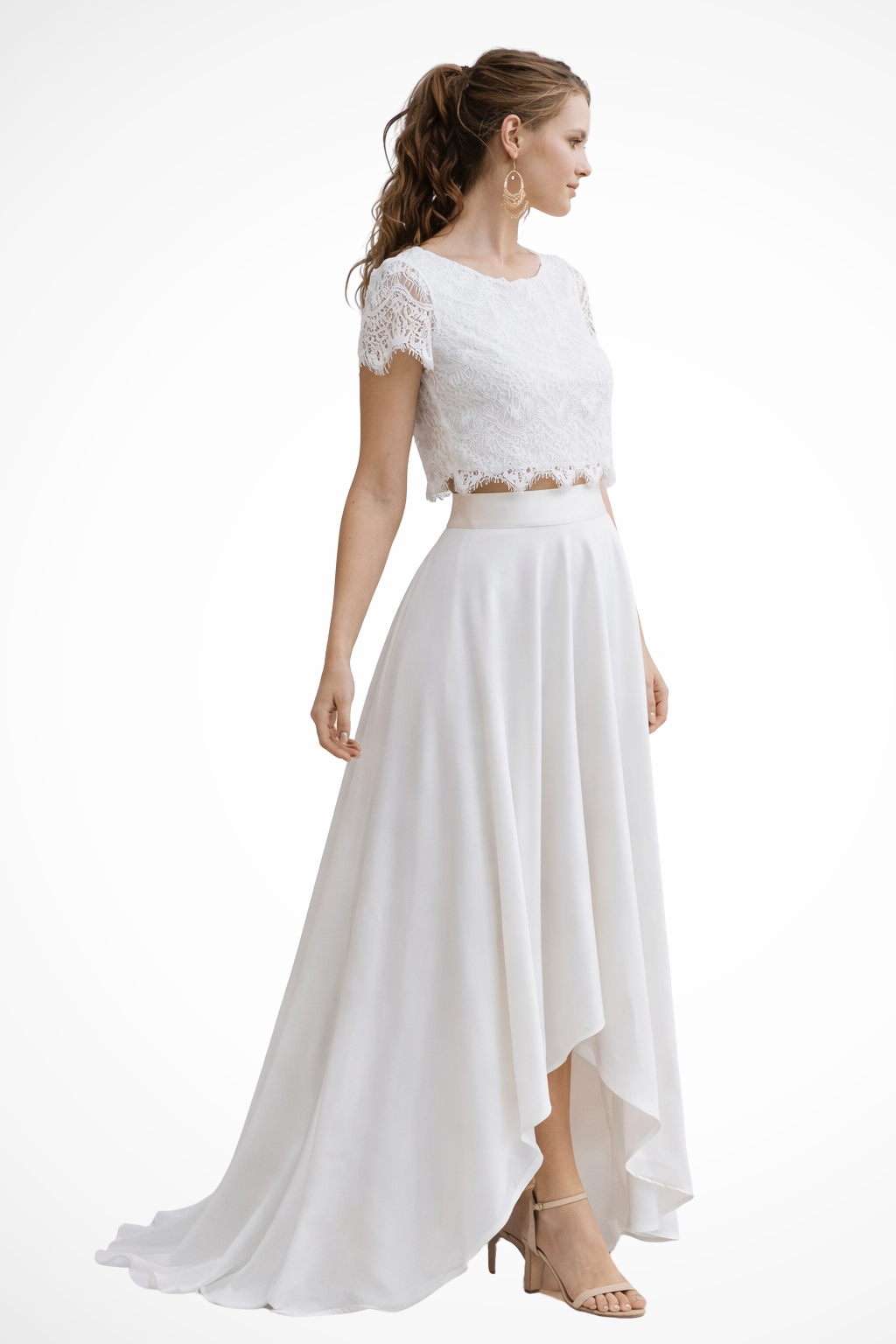 Women's Elegant Lace Maxi Skirt Set | Flowing Two-Piece Wedding Guest Outfit 4