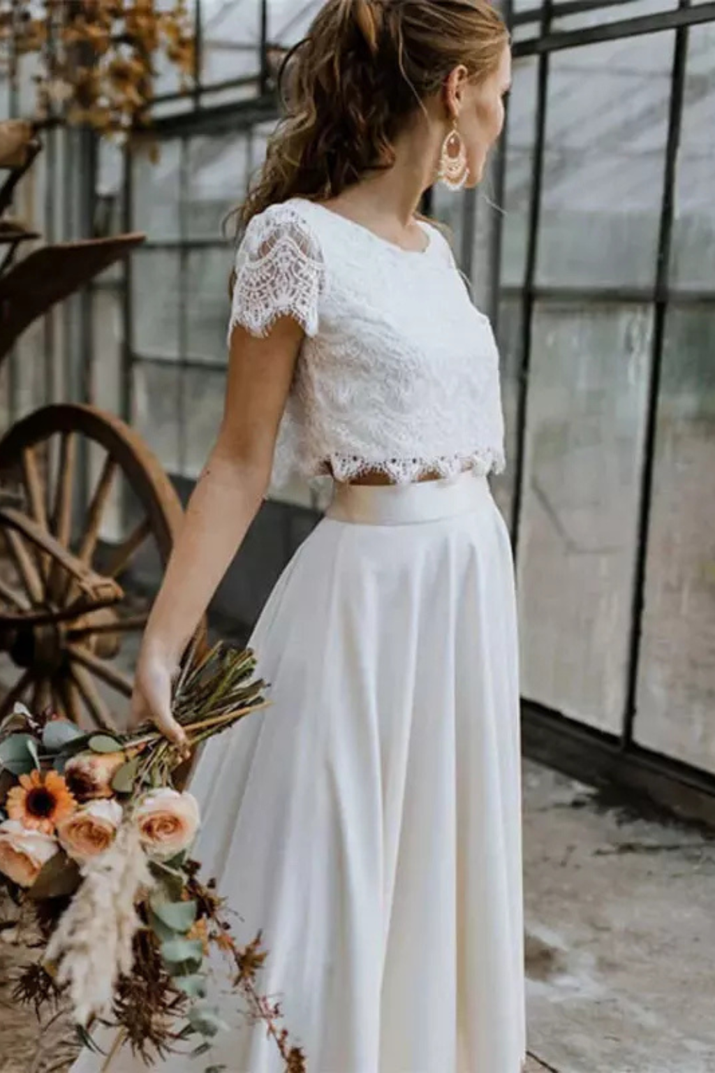 Women's Elegant Lace Maxi Skirt Set | Flowing Two-Piece Wedding Guest Outfit 5