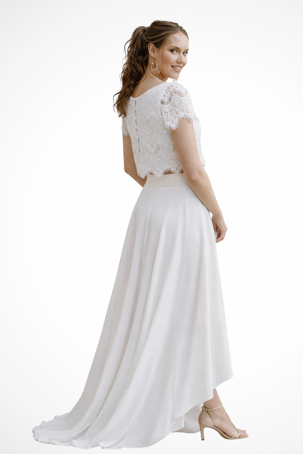 Women's Elegant Lace Maxi Skirt Set | Flowing Two-Piece Wedding Guest Outfit 6