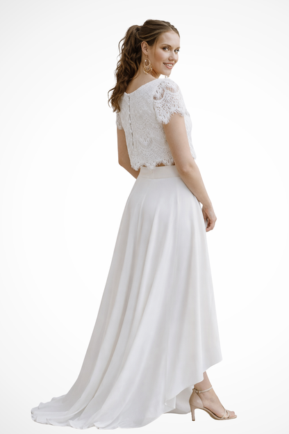 Women's Elegant Lace Maxi Skirt Set | Flowing Two-Piece Wedding Guest Outfit 6