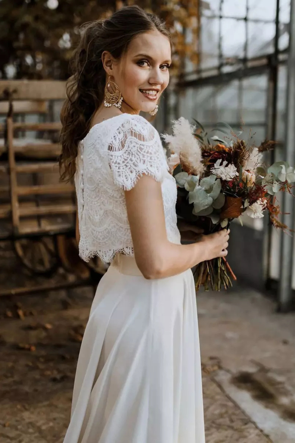 Women's Elegant Lace Maxi Skirt Set | Flowing Two-Piece Wedding Guest Outfit 7