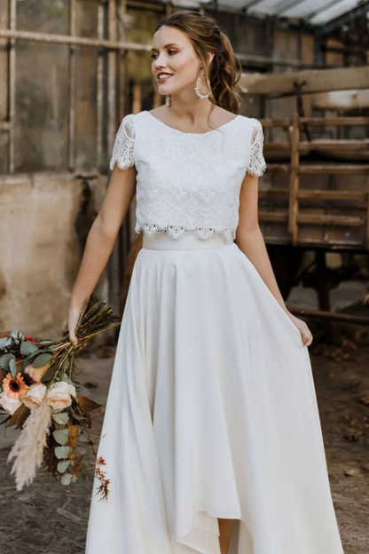 Women's Elegant Lace Maxi Skirt Set | Flowing Two-Piece Wedding Guest Outfit 8