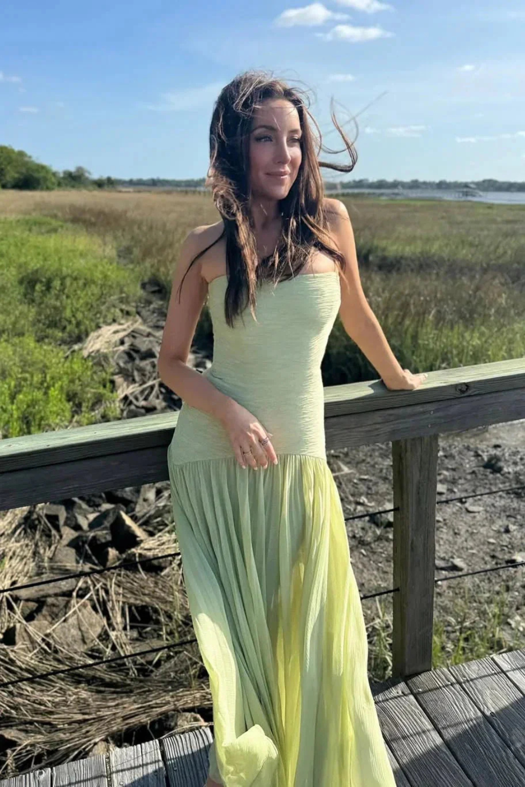Women's Elegant Pleated Maxi Dress | Strapless Formal Gown for Weddings 1