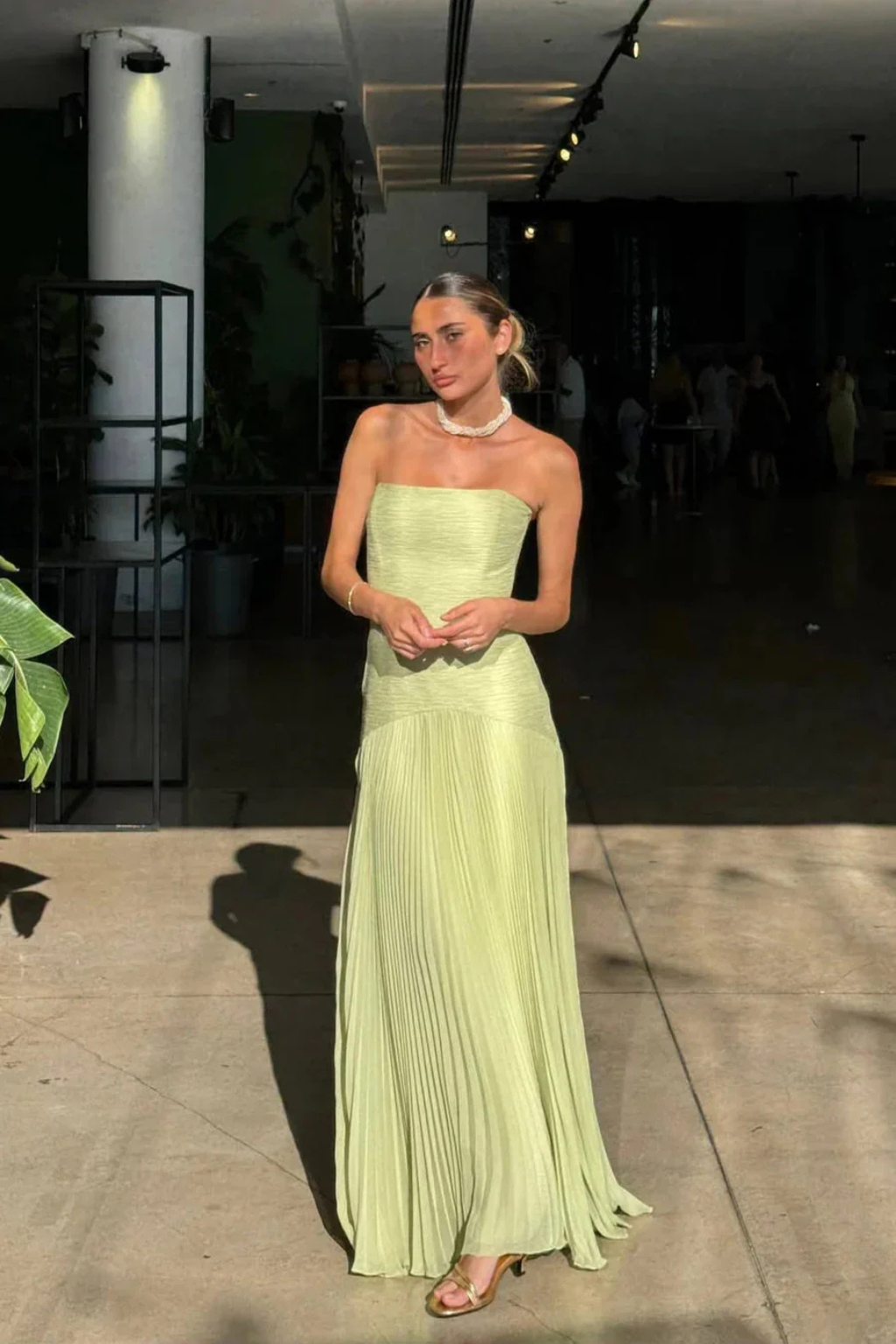 Women's Elegant Pleated Maxi Dress | Strapless Formal Gown for Weddings 3
