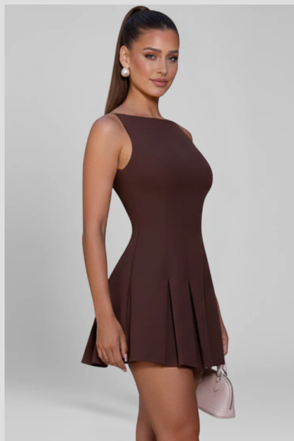 Women's Elegant Pleated Mini Dress | Stylish Sleeveless Cocktail Dress for Formal Occasions 3