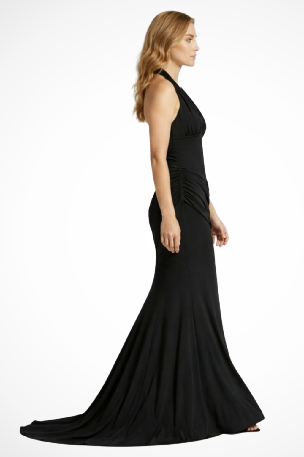Women's Elegant Ruched Maxi Dress | Sophisticated Halter Neck Formal Gown 4