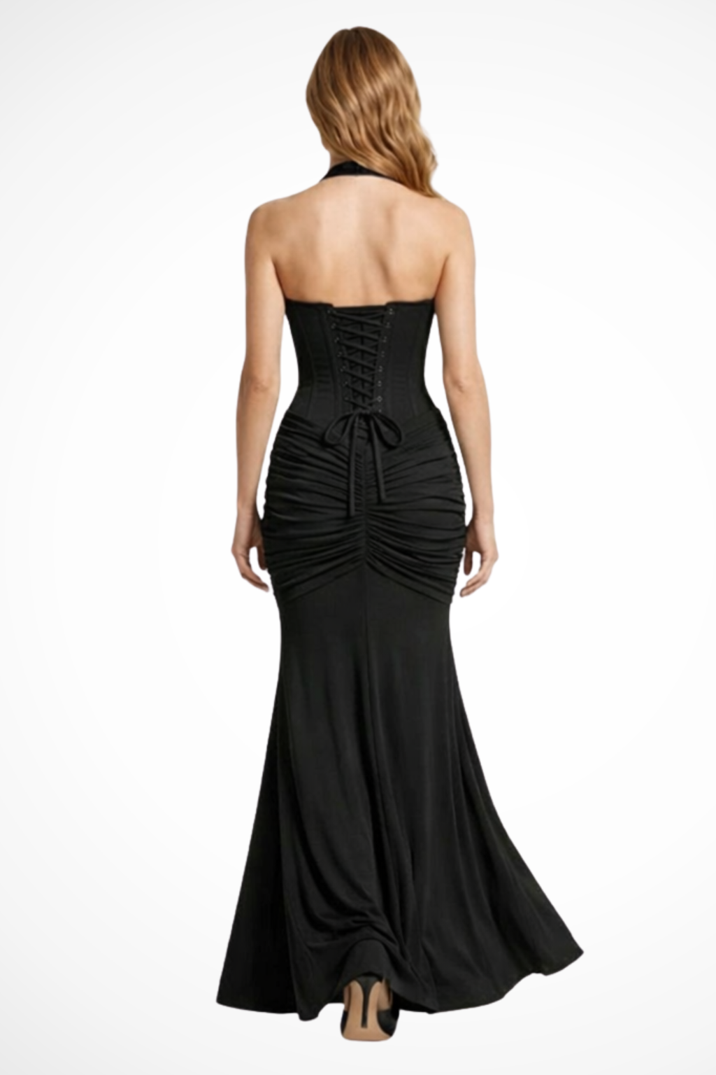 Women's Elegant Ruched Maxi Dress | Sophisticated Halter Neck Formal Gown 5