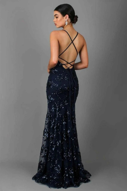 Women's Elegant Sequin Maxi Dress | Flattering V Neckline Formal Evening Gown 2