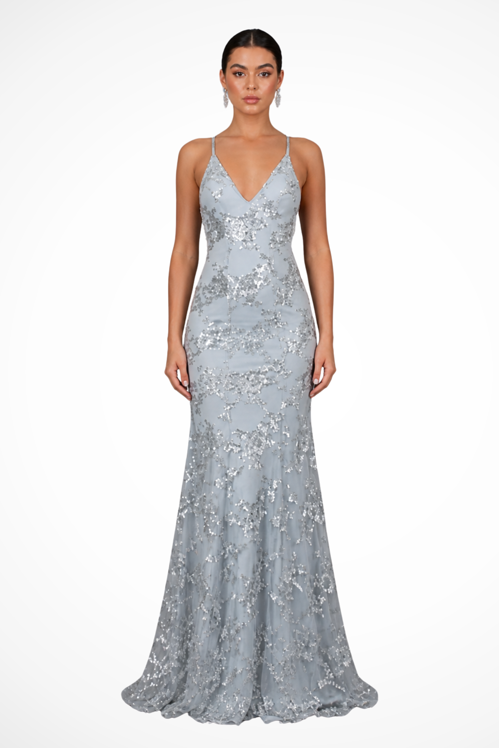 Women's Elegant Sequin Maxi Dress | Flattering V Neckline Formal Evening Gown 3