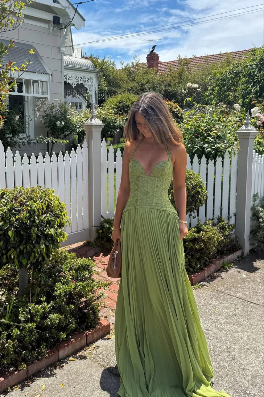 Women's Lace Corset Maxi Dress | Elegant Halter Neck Formal Gown 3