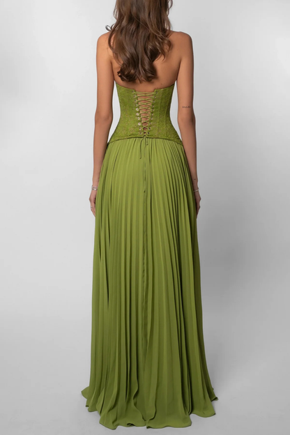 Women's Lace Corset Maxi Dress | Elegant Halter Neck Formal Gown 6