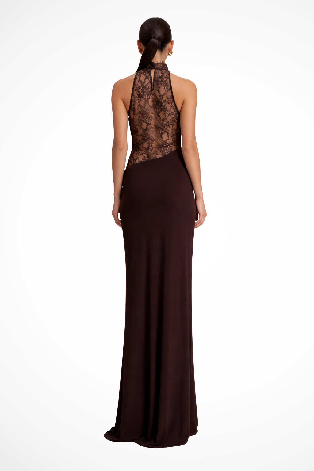 Women's Lace Maxi Dress | Elegant Halter Neck Formal Gown 1