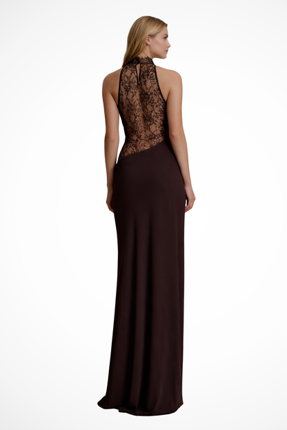 Women's Lace Maxi Dress | Elegant Halter Neck Formal Gown 3