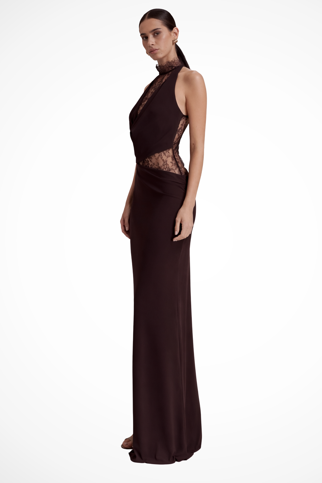 Women's Lace Maxi Dress | Elegant Halter Neck Formal Gown 4