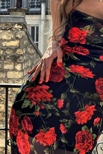 Women's Lightweight Floral Print Maxi Dress | Elegant Spaghetti Strap Summer Gown 7
