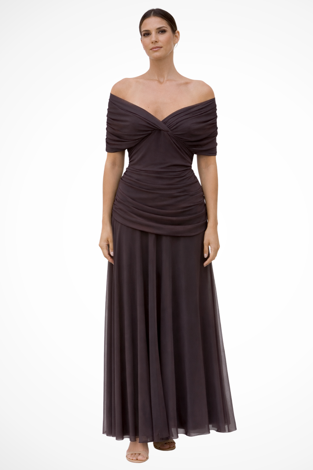 Women's Lightweight Pleated Off-Shoulder Summer Dress | Elegant Flowy Evening Wear 0
