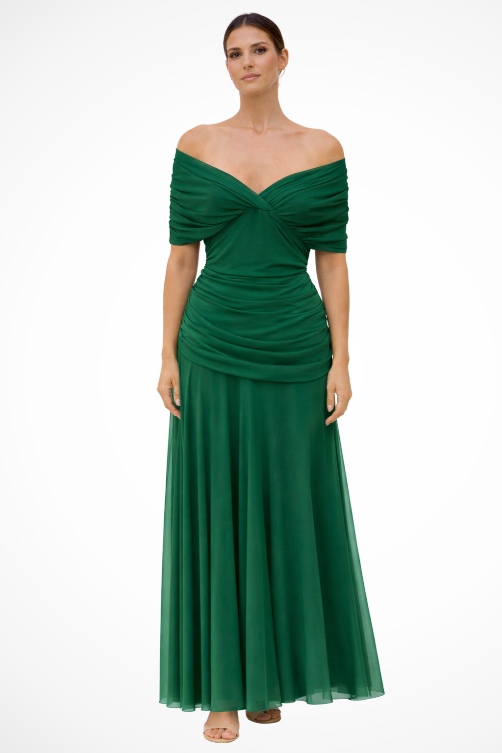 Women's Lightweight Pleated Off-Shoulder Summer Dress | Elegant Flowy Evening Wear 2