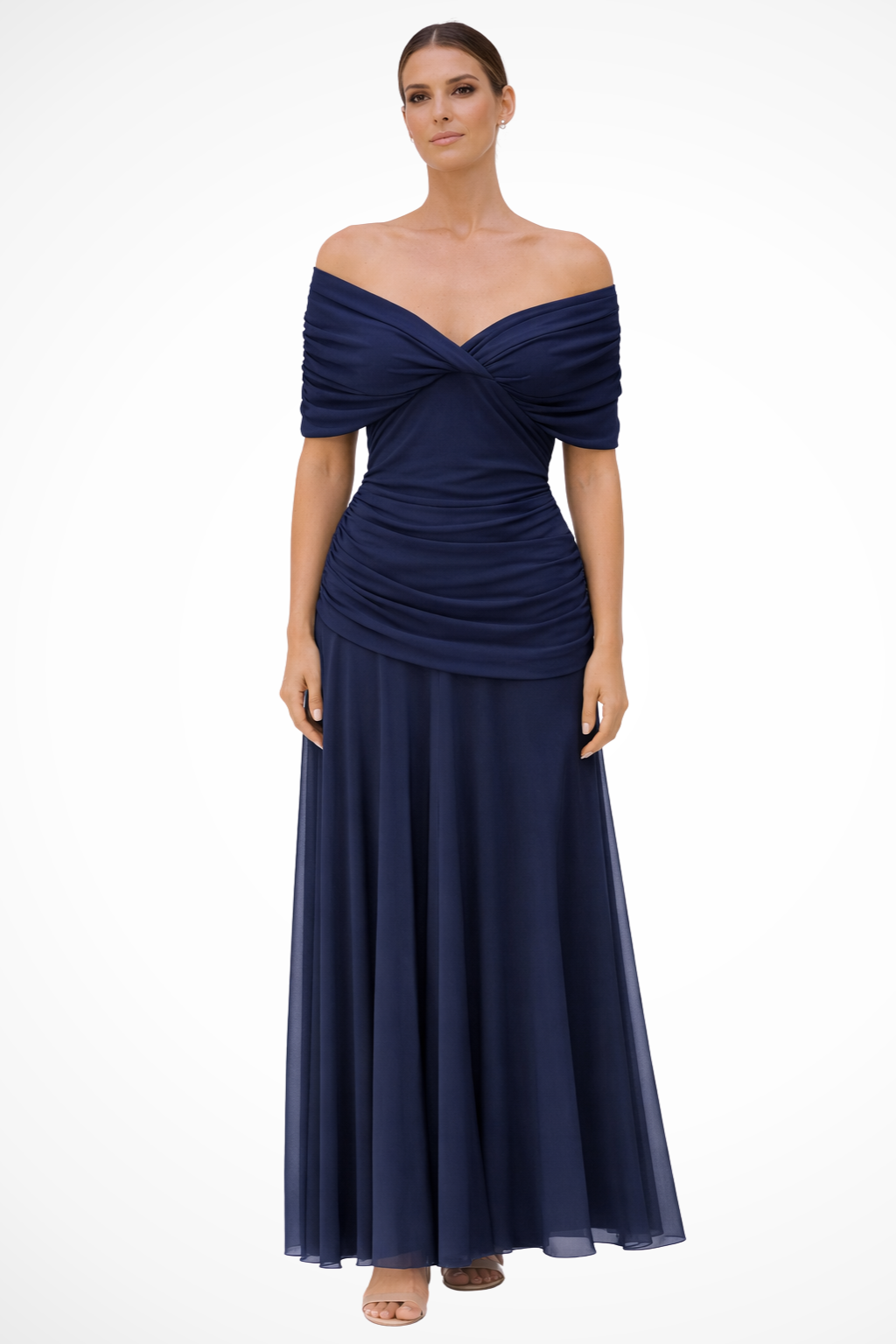 Women's Lightweight Pleated Off-Shoulder Summer Dress | Elegant Flowy Evening Wear 6