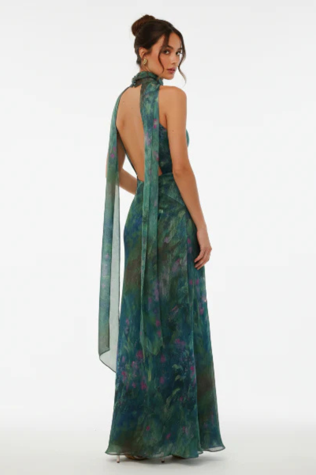 Women's Printed Fabric Maxi Dress | Elegant Halter Neck Summer Dress 2