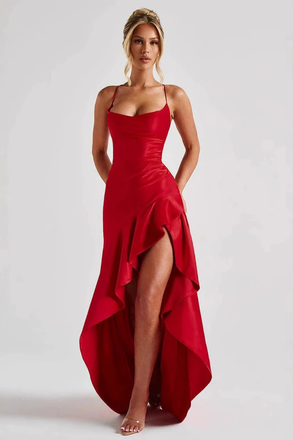 Women's Satin Maxi Dress | Elegant Cowl Neck Formal Gown for Special Occasions 4