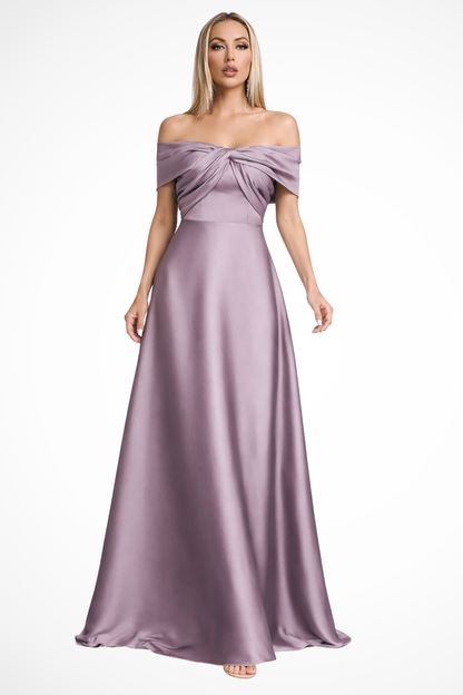 Women's Satin Maxi Dress | Elegant Off-Shoulder Formal Gown for Special Occasions 10
