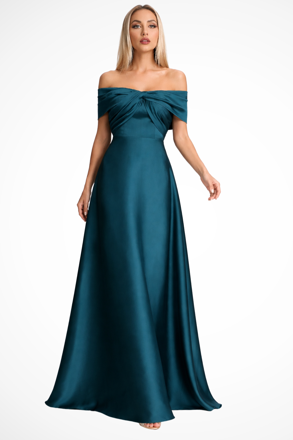 Women's Satin Maxi Dress | Elegant Off-Shoulder Formal Gown for Special Occasions 2