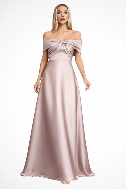 Women's Satin Maxi Dress | Elegant Off-Shoulder Formal Gown for Special Occasions 4