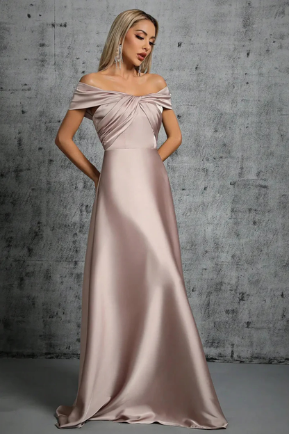 Women's Satin Maxi Dress | Elegant Off-Shoulder Formal Gown for Special Occasions 6