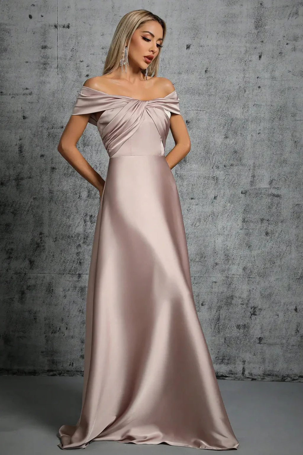 Women's Satin Maxi Dress | Elegant Off-Shoulder Formal Gown for Special Occasions 6