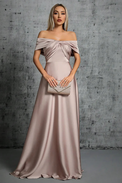 Women's Satin Maxi Dress | Elegant Off-Shoulder Formal Gown for Special Occasions 7