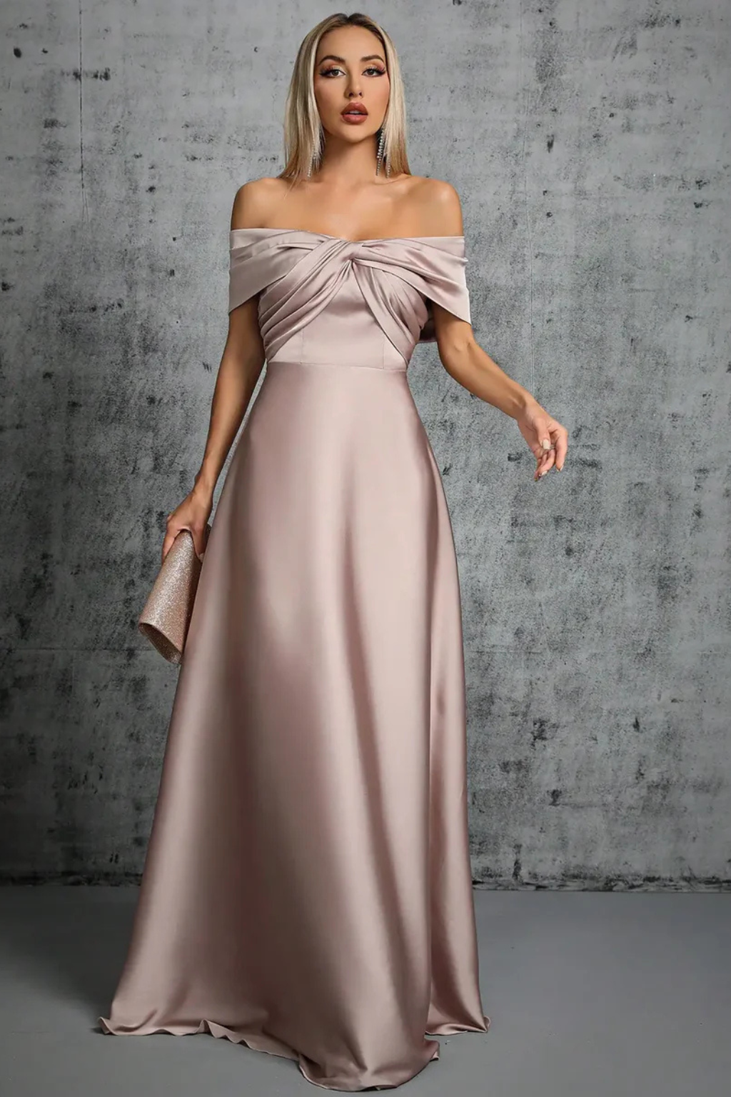 Women's Satin Maxi Dress | Elegant Off-Shoulder Formal Gown for Special Occasions 8