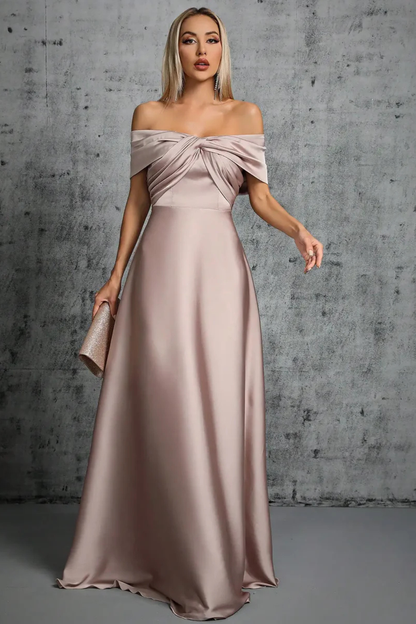 Women's Satin Maxi Dress | Elegant Off-Shoulder Formal Gown for Special Occasions 8